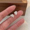 wholesale S925 Sterling Silver Korean-style Love Heart Stud Earrings for Women, Ins Small and Unique Luxury Fashion Bow Earrings-0-1