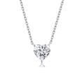 wholesale S925 silver plated with 18k gold, classicthree-claw heart-shaped 8mm moissanite passes diamond tester instantly, women's necklace-0-0