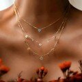 wholesale S925 Sterling Silver Lucky Four-Leaf Flower Mini Necklace for Women, Small and Unique Design, French Elegance with Colored Gemstones, Luxurious Gift-0-2