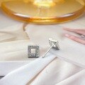 wholesale S925 Sterling Silver Minimalist Geometric Zircon Earrings for Women, Sweet and Stylish Delicate Luxury Stud Earrings-0-2