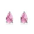 wholesale S925 Sterling Silver Women's 6-10MM Heart Square Pear Shape Zircon Inlaid Minimalist Style Earrings-0-8