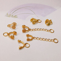 wholesale Metal S925 gold-plated clasp extension chain peace buckle accessory necklace pendant DIY semi-finished new product-Style 3