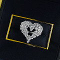 wholesale S925 Sterling Silver European and American New Style Dazzling Heart-Shaped Full Diamond Ring for Fashionable Commuting-0-2