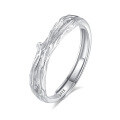 wholesale S925 Sterling Silver Original Design High-end Couple Rings Adjustable Plain Band Rings Valentine's Day Gift-0-143