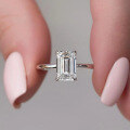 wholesale S925 Sterling Silver High Carbon Diamond Emerald Cut 7*10mm Rectangle European and American Ring Style-0-1