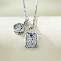 wholesale S925 Silver Necklace, Daily Light Luxury Perfume Bottle Pendant, Fashionable and Versatile Commuter Style Telescopic Necklace, Live Streaming Bulk Order-N372 Perfume Bottle Necklace White Gold >925 Silver