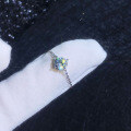 S925 Sterling Silver Adjustable Mermaid Moissanite Ring, Small Luxury Design-0-1