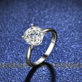 S925 Silver Four-Claw 2-Carat Moissanite Solitaire Engagement Ring-0-1