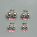 wholesale Sterling Silver Swarovski Pearl Earrings Women's Fever Blogger Same Style Large Vintage Round Earrings-0-1