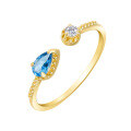 wholesale Spring New Arrival 9K Gold Wholesale Jewelry Supplier Japanese Minimalist Style London Blue Topaz Ring-0-4