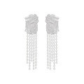 wholesale S925 Sterling Silver Geometric Square Tassel Earrings for Women, Irregular, Niche Textured with Concave-Convex Feel-0-5