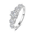 925 Silver Moissanite D Color Ring, Genuine Stackable Ring for Women, Cross-Border Hot Seller-0-3