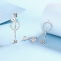 wholesale S925 Sterling Silver High-Quality Moissanite Split Long Earrings, Luxury Niche Design, Ready Stock Wholesale-0-2