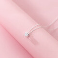 wholesale S925 Sterling Silver Korean Style Minimalist Fashion Single Diamond Heart Necklace Summer Fresh and Sweet Choker D8576-0-1
