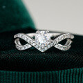 S925 Silver Asymmetric Moissanite Ring for Women Wholesale-0-4