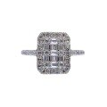 wholesale 925 Silver ZHUO ZHI FAN Jewelry European and American Double Row Inlaid Diamond Gear Full Zirconia Ins Trendy Temperament French Ring for Women-0-4