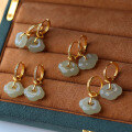 wholesale S925 silver natural Hetian jade ice-clear water ruyi ear clips detachable dual-use luxury earrings for women-0-3
