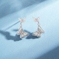 24K Gold-Plated Sterling Silver Hollow Butterfly Earrings for Women-0-2