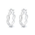 wholesale S925 Sterling Silver Exaggerated Large Hoop Twisted Minimalist Line Patchwork Versatile Earrings for Women-0-4