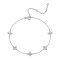 wholesale S925 silver hot-selling extension clasp moissanite five-flower bracelet, non-fading, luxurious high-end wholesale bracelet-0-4