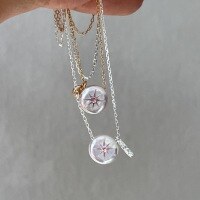 wholesale S925 Sterling Silver Fairy Pink Diamond Starlight Barolo Button Pearl Necklace Women Small Vintage Court Style Choker-Silver 925 silver