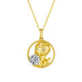 wholesale S925 silver Year of the Tiger pendant with 1-carat moissanite, Q-version cartoon zodiac necklace pendant-0-10