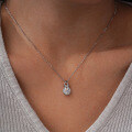 925 Sterling Silver 1ct Moissanite Necklace, Classic Gourd Pendant-0-1