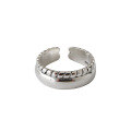 wholesale S925 Sterling Silver Korean Version 380 Ins New Simple Smooth Twist Open Ring Women's Versatile Band-0-4