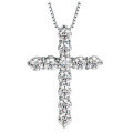 wholesale Metal Material First, Amazon eBay Cross-Border Dropshipping European and American Fashion Accessories Religious Cross Jesus 28mm Round Moissanite Necklace-0-0