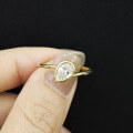wholesale 18K Gold Exquisite High-Quality 06 Carat Lab-Grown Diamond Twisted Shank Teardrop Pear Shape Engagement Ring-0-1