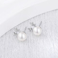 wholesale S925 Sterling Silver Deer Antler Stud Earrings Women New Trendy Moose Earrings High-end Sweet Christmas Earrings Wholesale-0-1