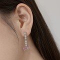 wholesale S925 Sterling Silver Korean and Japanese Light Luxury Earrings for Women, Tassel, Minimalist Chain, Bow Pendant, High-End Silver Earrings-0-2
