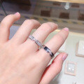 Sterling Silver Moissanite Couple's Rings, Minimalist Wedding Proposal Bands-0-2