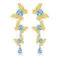 wholesale S925 Silver High-End Designer Gemstone Earrings, Natural Butterfly Design with Genuine Amethyst Ear Drops-0-6