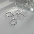 wholesale S925 Silver, Chao Xiaobai Crushed Silver Several Liang Ring for Women, Small and Minimalist, Luxuriously Designed, Advanced Plain Circle Index Finger Ring, Adjustable Opening-0-0