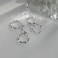 wholesale S925 Silver, Chao Xiaobai Crushed Silver Several Liang Ring for Women, Small and Minimalist, Luxuriously Designed, Advanced Plain Circle Index Finger Ring, Adjustable Opening-xb671-silver
