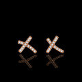 S925 Silver Cross Earrings Women's Simple Wedding Moissanite Gift-0-0