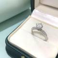 wholesale 925 Sterling Silver D Color Moissanite Princess Wedding Dress Design Ring, Light Luxury Round Diamond Women's Ring, Factory Direct-0-2