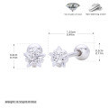 wholesale 925 Sterling Silver Five-point Star Zircon Studs Earrings For Women-0-6