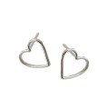 wholesale S925 Sterling Silver HED239 Korean Style Fashion Versatile Sweet and Cool Minimalist Hollow-Out Heart-shaped Earrings-0-4