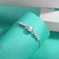 wholesale S925 Sterling Silver Moissanite Simple Bracelet Fashion Versatile Hand Jewelry Manufacturer Wholesale Gift for Girlfriend's Birthday-0-0