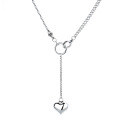 wholesale S925 Sterling Silver Splice Chain 3D Heart Tassel Necklace Minimalist Versatile Design Collarbone Chain for Women-0-4