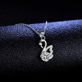 925 Silver 1-Carat Moissanite Swan Pendant Necklace for Women-0-0