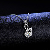 925 Silver 1-Carat Moissanite Swan Pendant Necklace for Women-1-carat moissanite (with necklace) - 925 silver