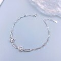 wholesale S925 Sterling Silver Maker's Lucky Four-Leaf Clover Micro-Pave Diamond Bracelet for Women, Summer New Arrival, Unique Design, Adjustable and Versatile-0-0