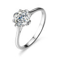 925 Silver Four-Claw Moissanite Solitaire Ring for Women, Wholesale-0-3