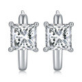 wholesale S925 silver plated with 18k gold, Amazon best-selling minimalist four-prong princess cut 55mm moissanite stud earrings for women-0-0