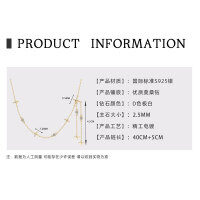 925 Silver 2-Carat Pink Diamond Invisible Necklace Mermaid's Tear Dopamine Pendant-Starry Sky Tassel Necklace [K Gold]  925 Silver