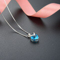 wholesale S925 Sterling Silver Korean Fashion Sweet Romantic Crystal Heart-shaped Zircon Pendant Necklace for Women-0-1