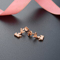 wholesale Rose Gold Plated S925 Sterling Silver Small Crown Stud Earrings, Minimalist Design, Exquisite and Elegant-0-2